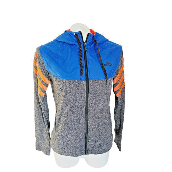 Adidas Full Zip Long Sleeve Hooded Sweater Size M‎ - Picture 1 of 4